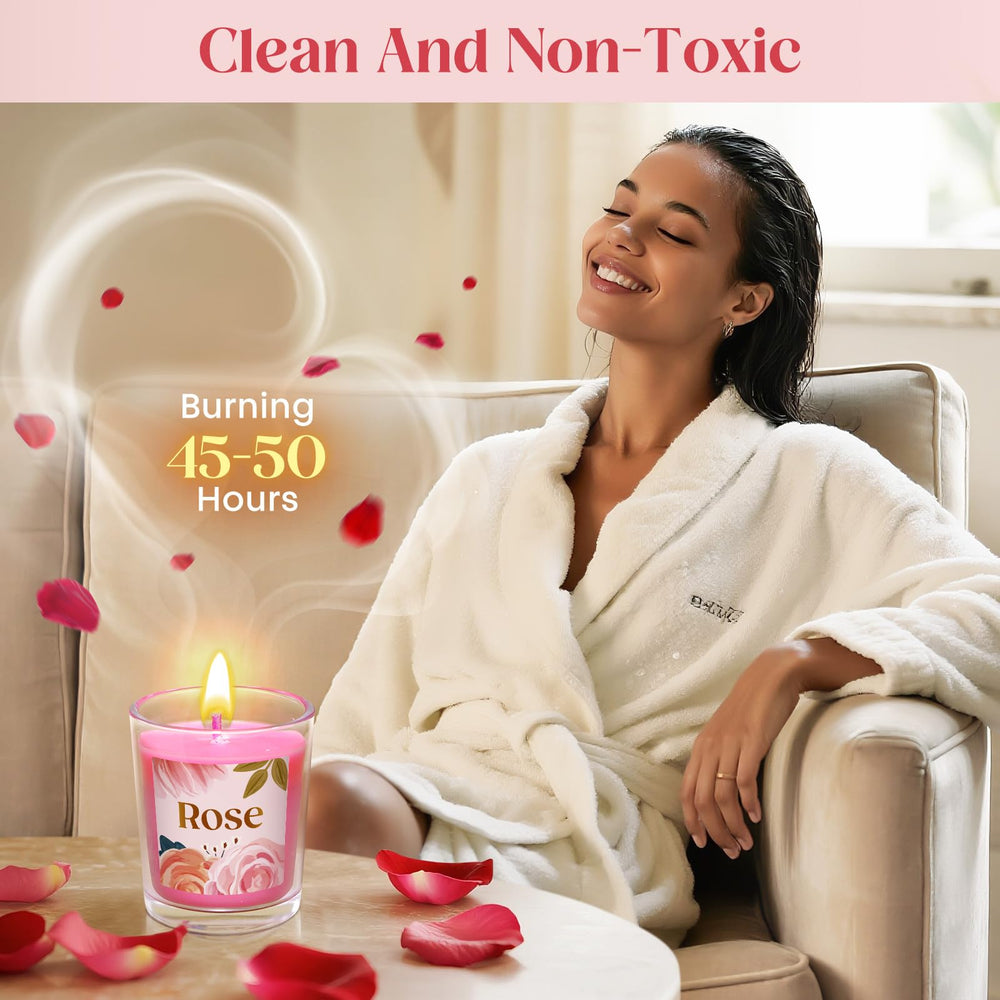 Bofuoos Candle emitting relaxing scent during home spa session