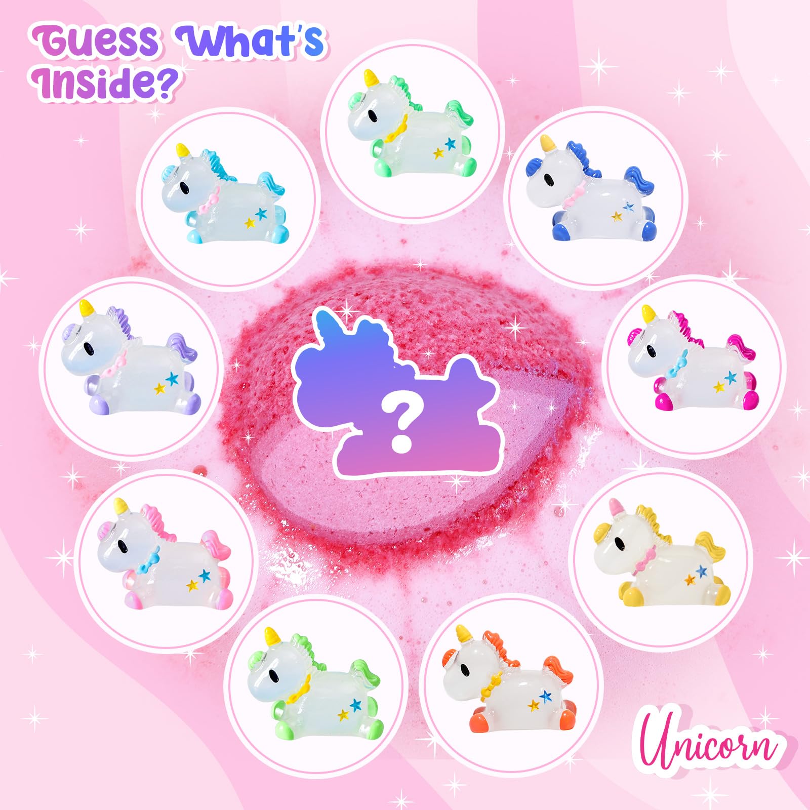 Bofuoos unicorn bath bomb citrus-lemon scent brightens bath time with refreshing notes
