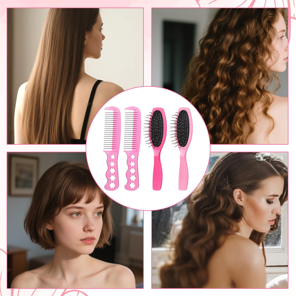BOHUIZ rose red wig comb gentle styling and care