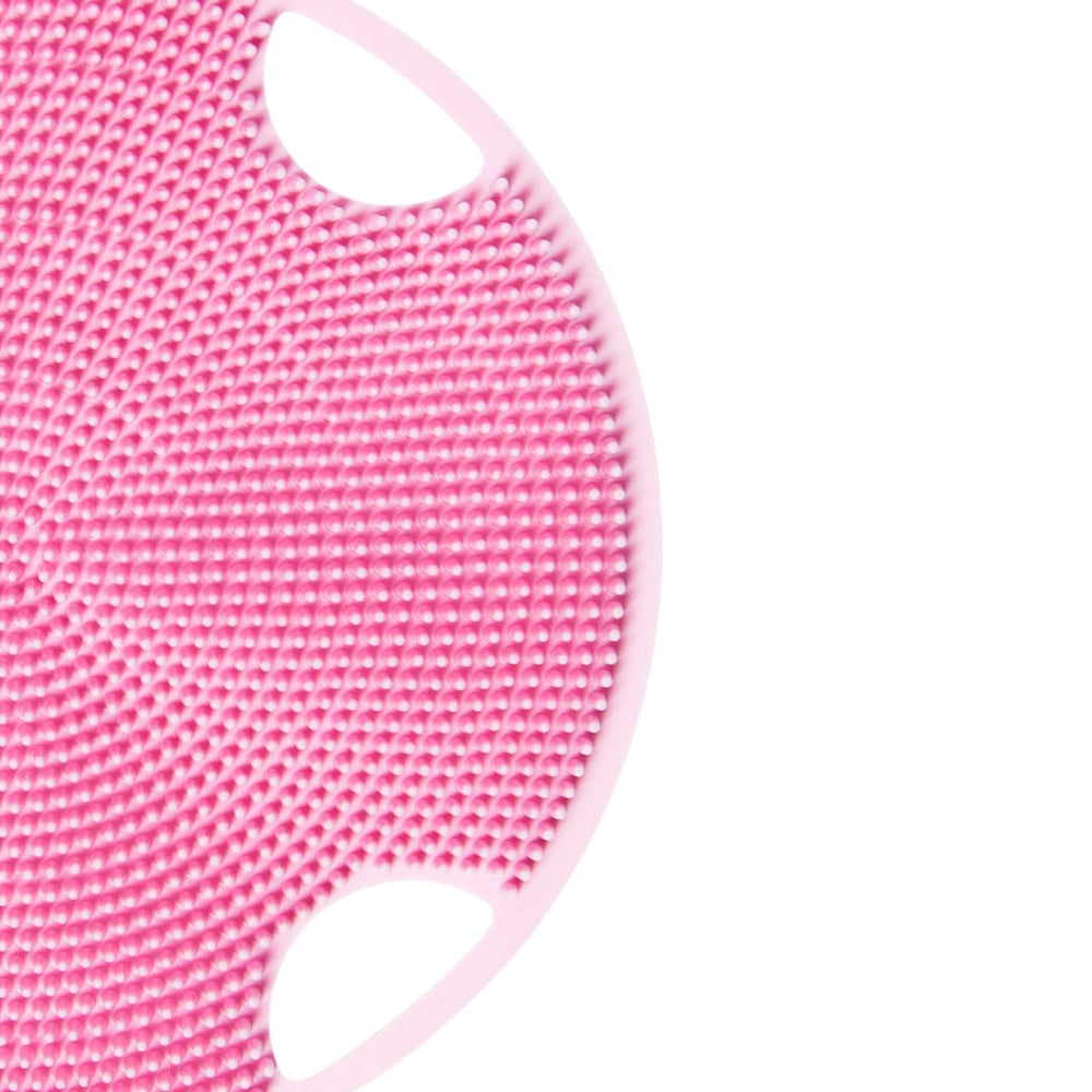 Boie USA Flat Body Scrubber pink hygienic-silver close-up highlights antimicrobial surface.