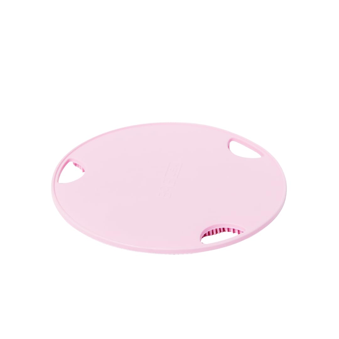 Boie USA Flat Body Scrubber pink wall-mount demonstrates the stick-to-wall feature for tidy showers.