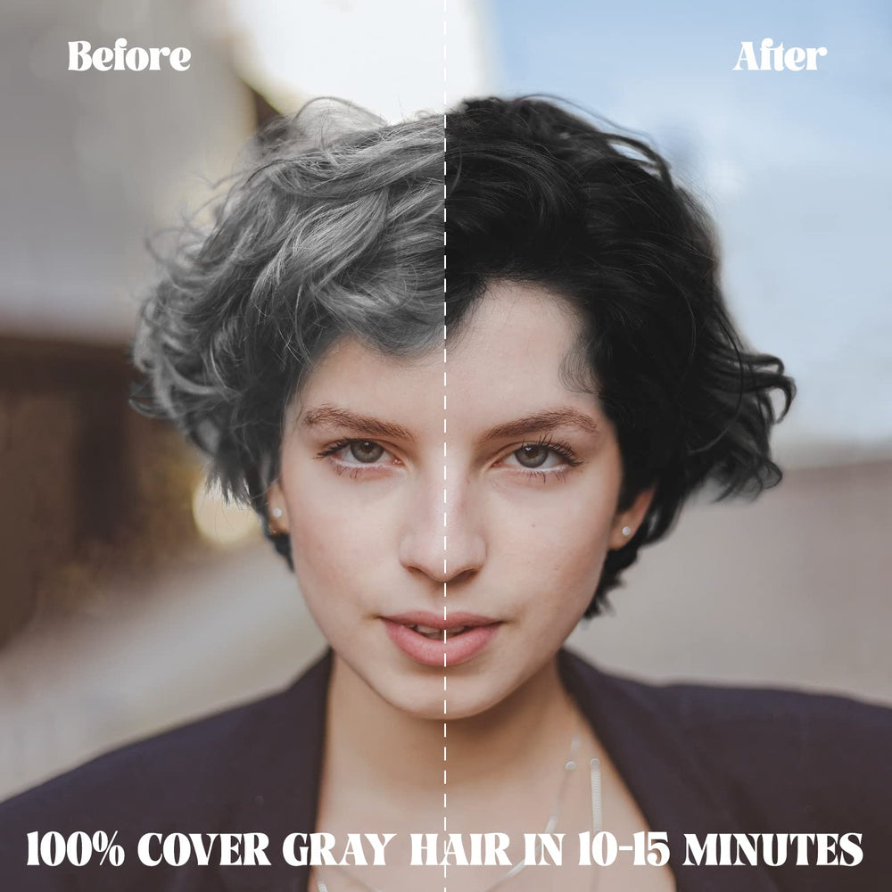 BOJICA Black Hair Dye Shampoo results showing vibrant colored hair.