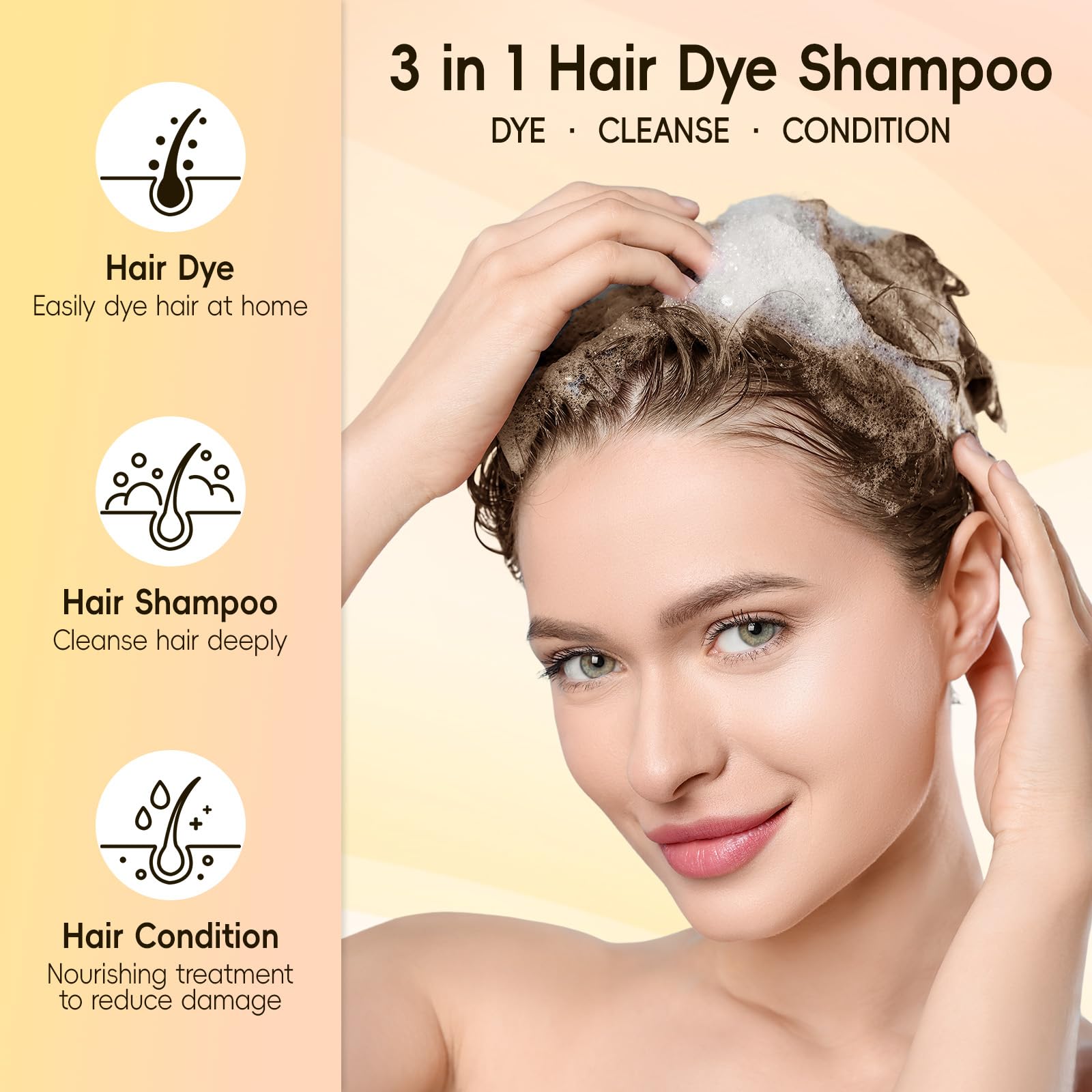 BOJICA Hair Dye Shampoo on-dry-hair coverage illustration