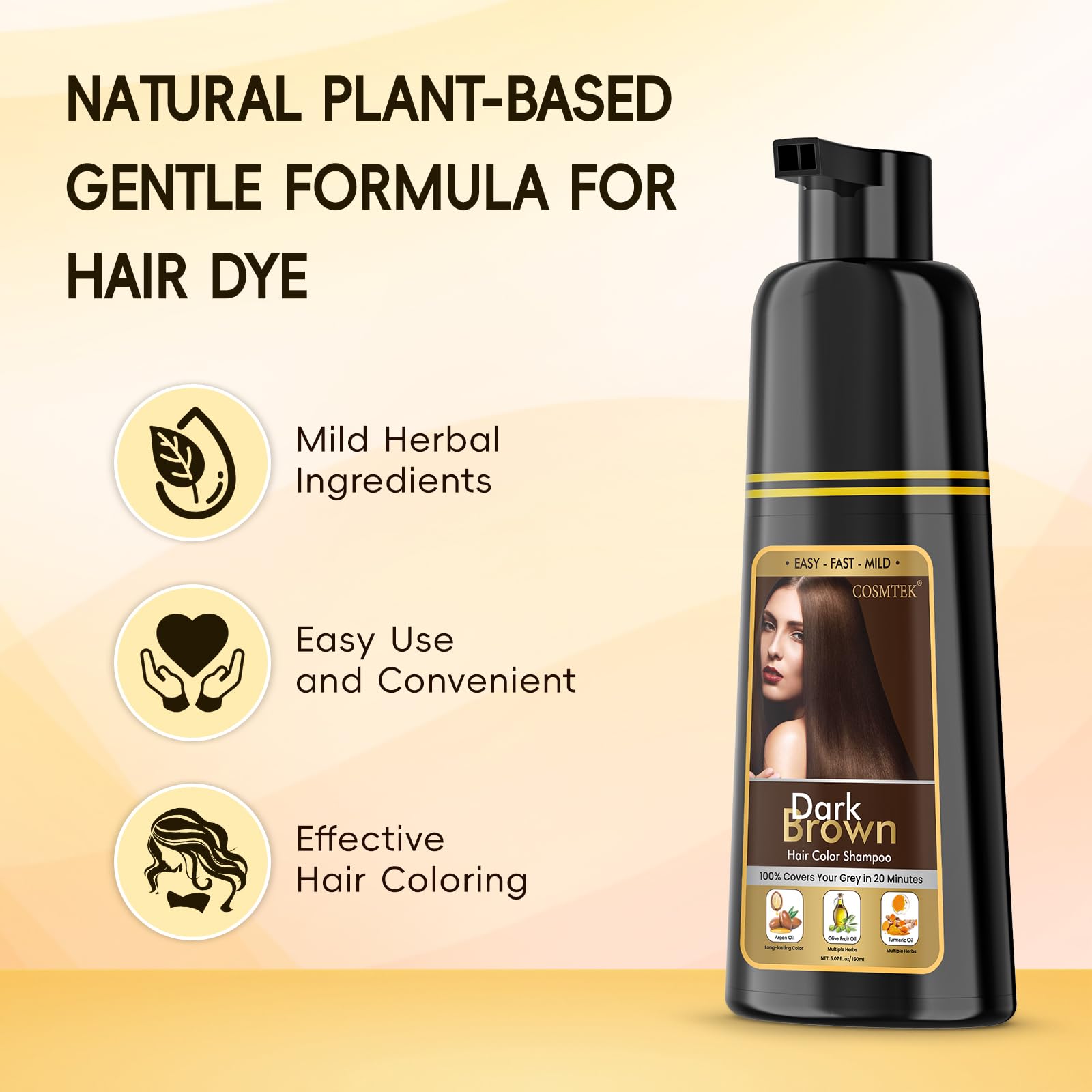 BOJICA Hair Dye Shampoo with Ginseng nourishes root to tip