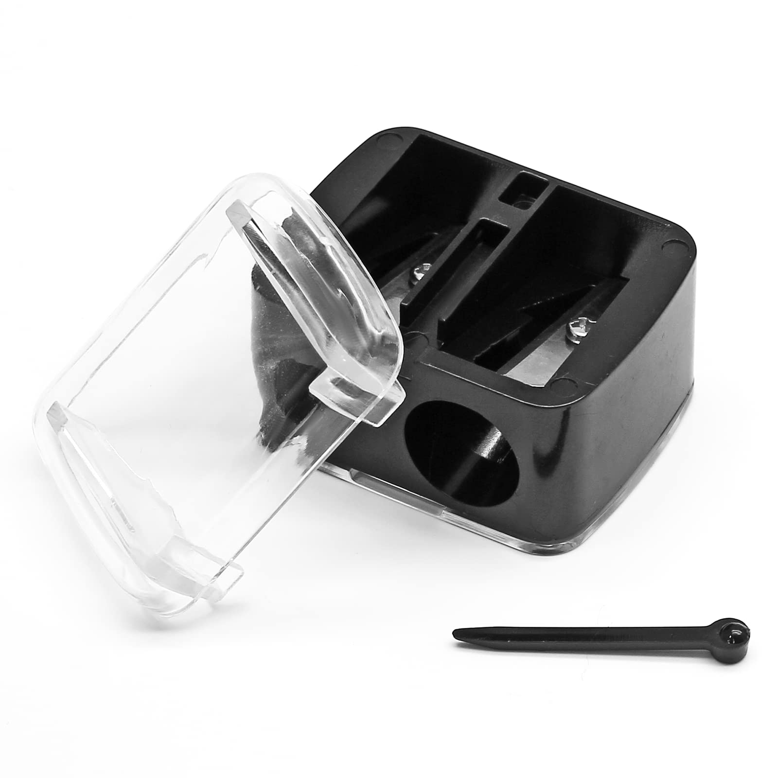 BokWin compact black sharpener fits in makeup bags for on-the-go touch-ups.