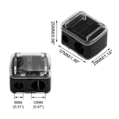 BokWin dual-hole sharpener with 12mm and 8mm holes enables precise sharpening of eyeliner and lip liner.