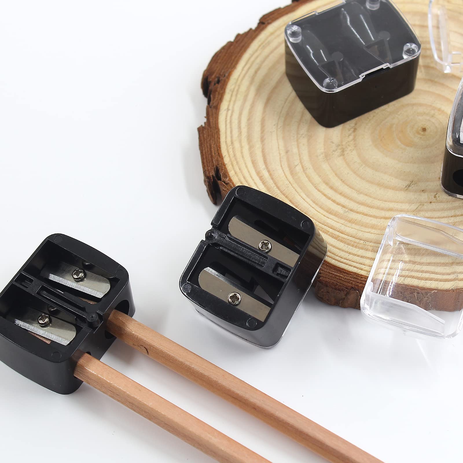 BokWin removable shavings container keeps your makeup area tidy and easy to check fill level.
