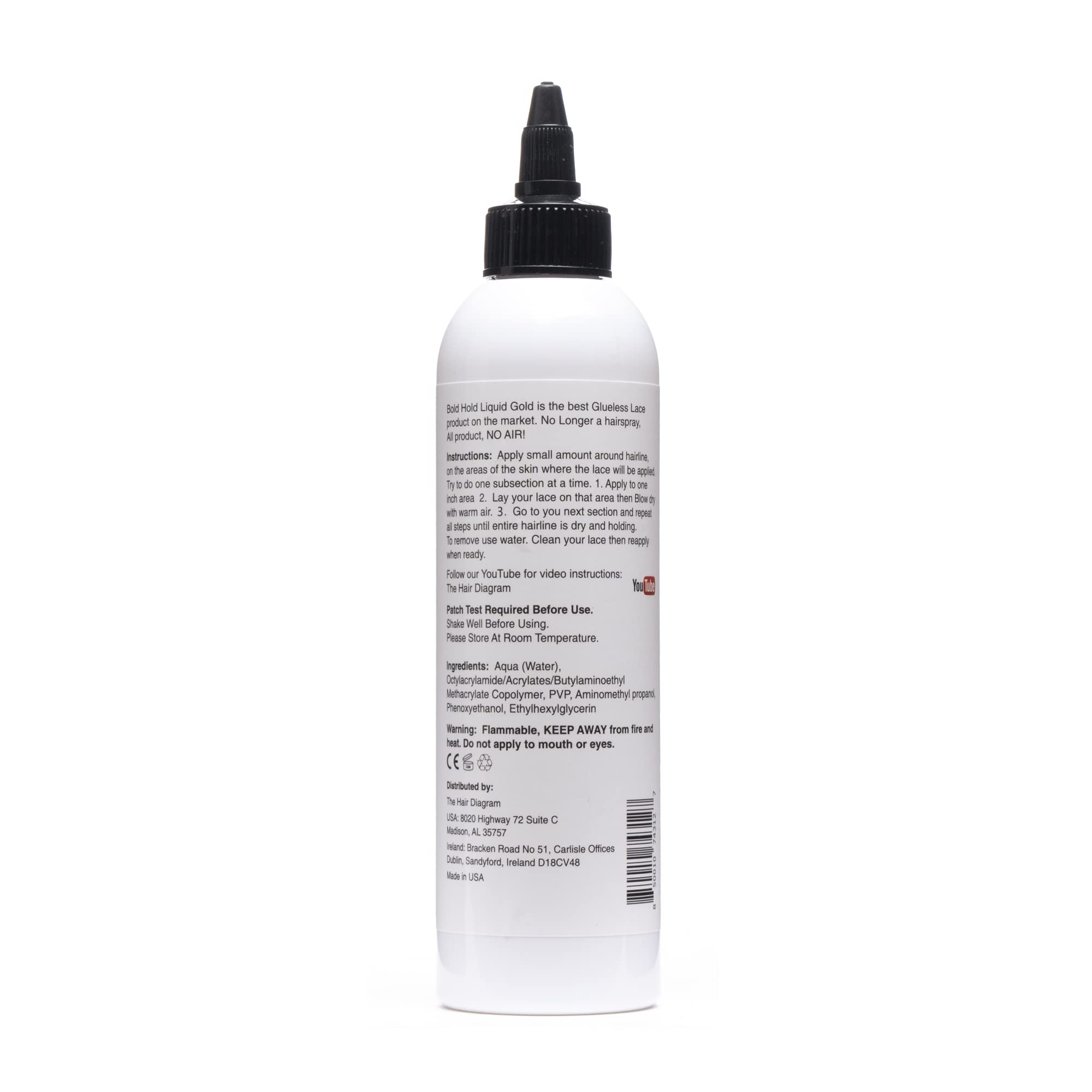 Bold Hold Liquid Gold dispenser demonstrates precise application for baby hairs.