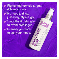 Bold Uniq purple-toning close-up shows rich pigment for even toning.