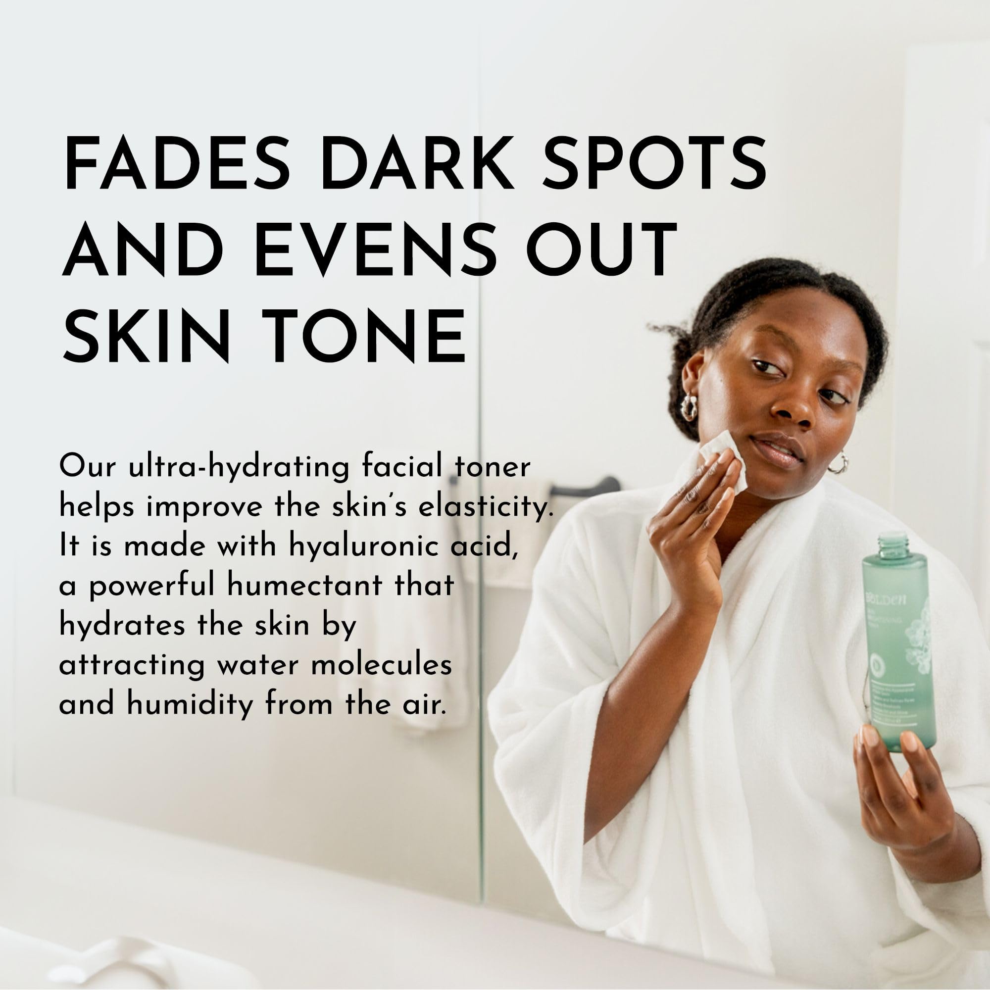 Bolden toner application cotton pad demonstrates oil control and even texture.