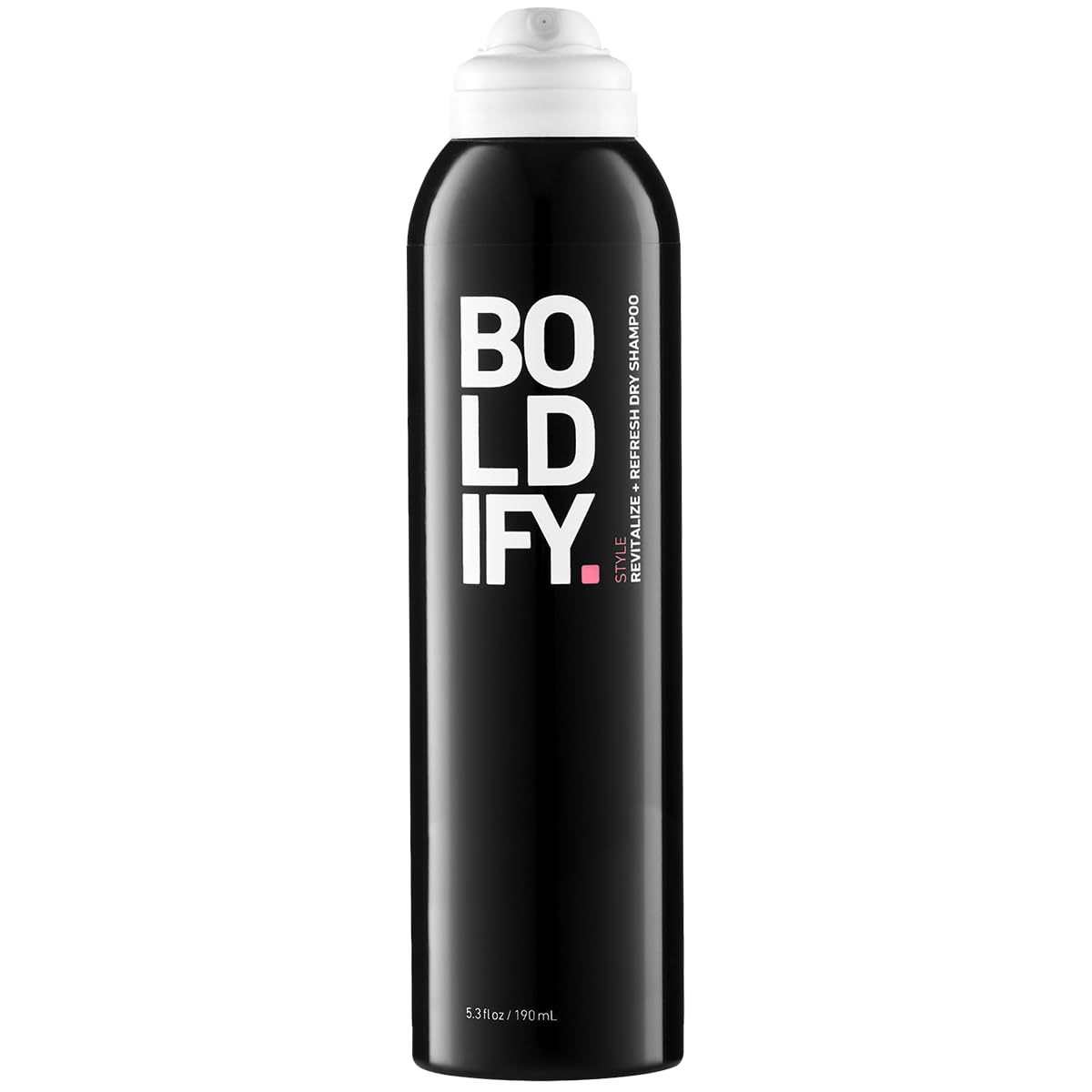 Boldify dry shampoo spray demonstrates invisible formula refreshing roots between washes.