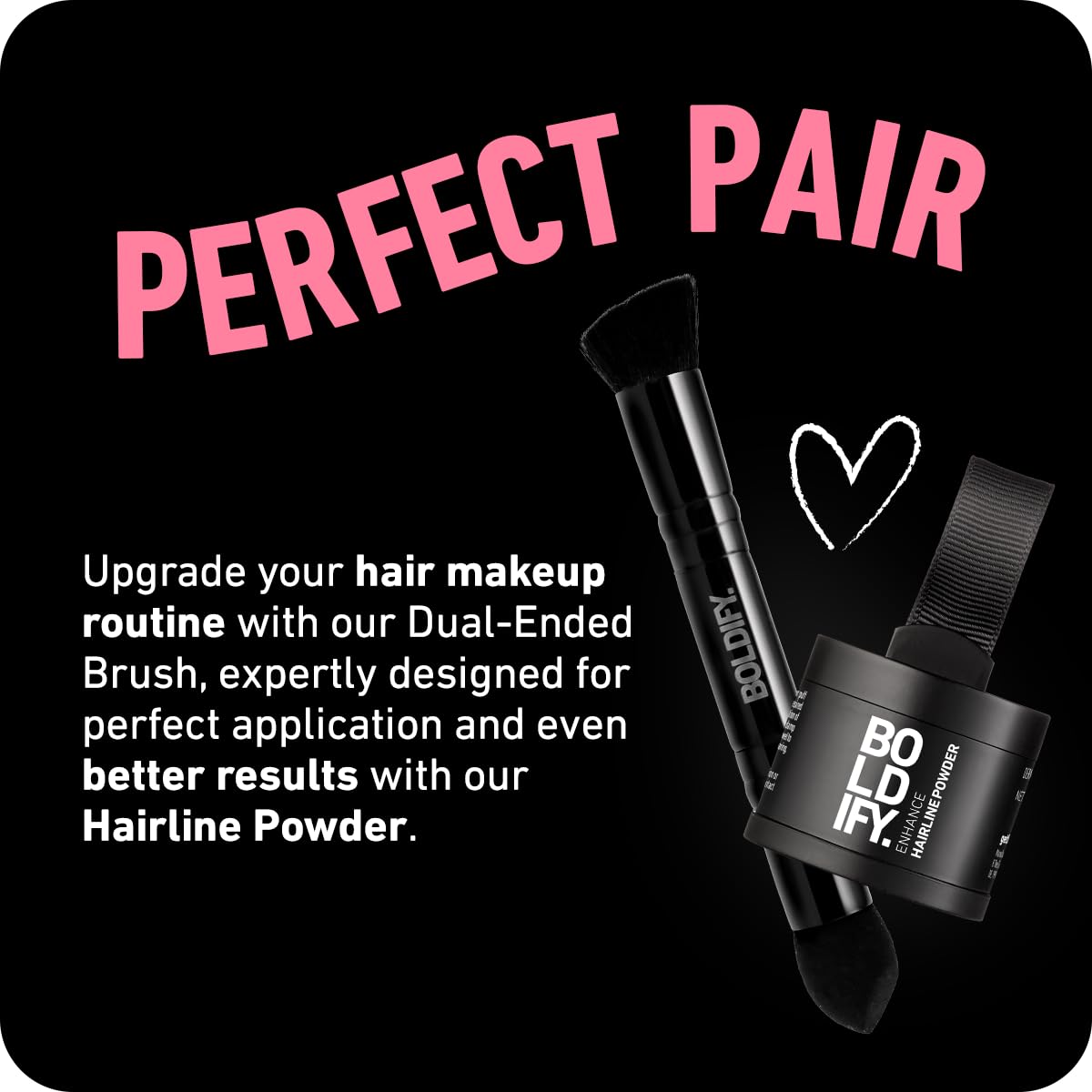Boldify travel-friendly dual-ended brush fits in your kit