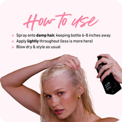 Boldify Full Body Blowout Spray before-and-after view showing added lift