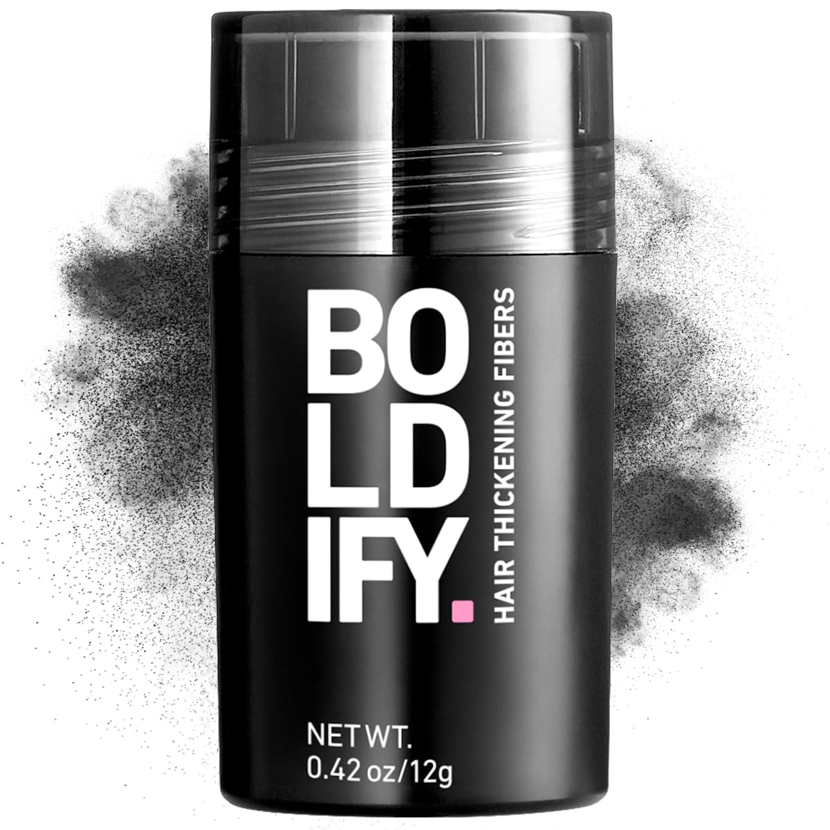 Boldify Hair Fibers 12g tube close-up for easy, undetectable hair fill.