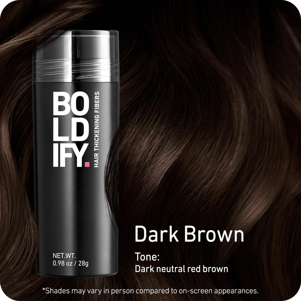 Boldify Hair Fibers 14-shades-color-match provides root-to-root color precision for adults