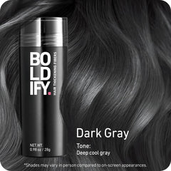 Boldify Hair Fibers application close-up shows undetectable finish for thinning areas.