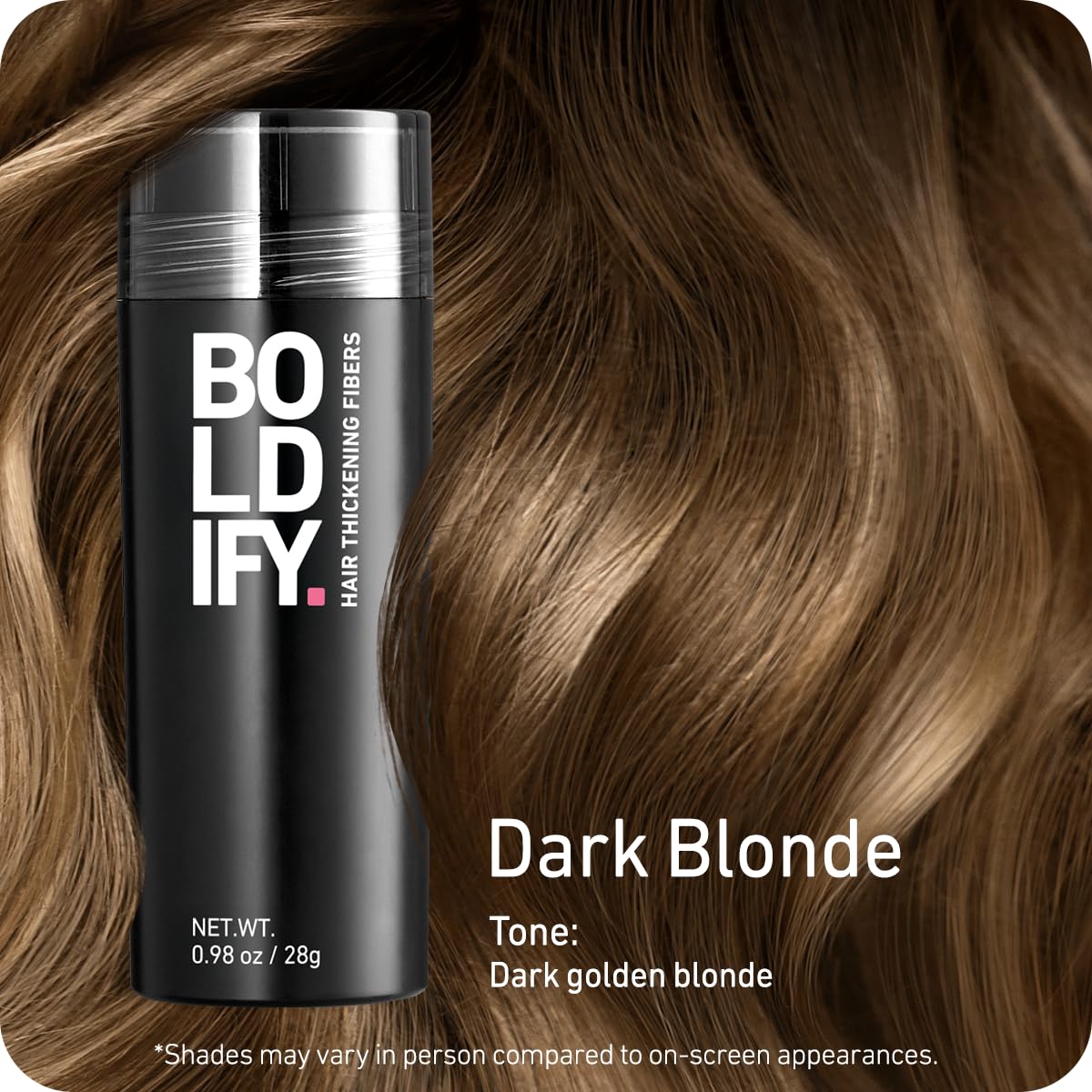 Boldify Hair Fibers application over thinning area demonstrates seamless coverage
