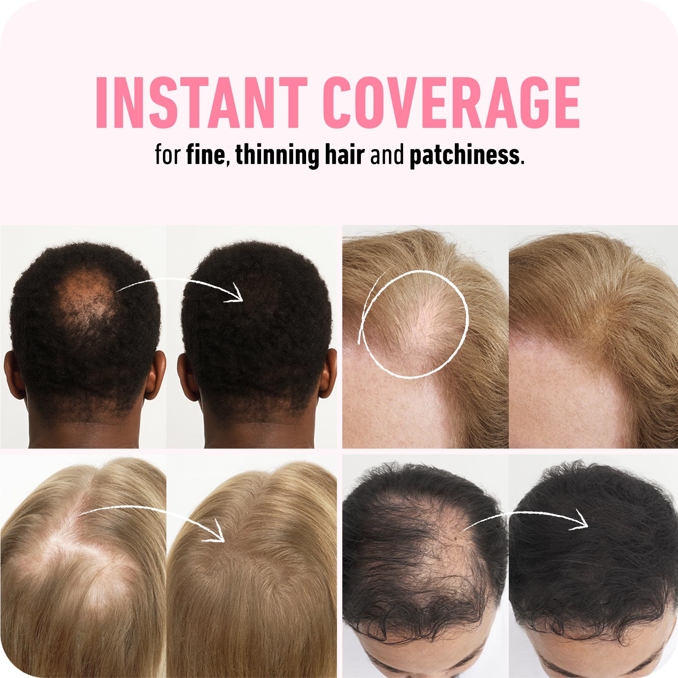 Boldify Hair Fibers bond with existing hair for undetectable blend.