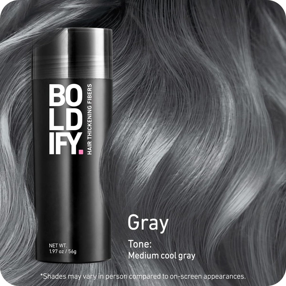 Boldify Hair Fibers close-up shows an undetectable blend with hair.