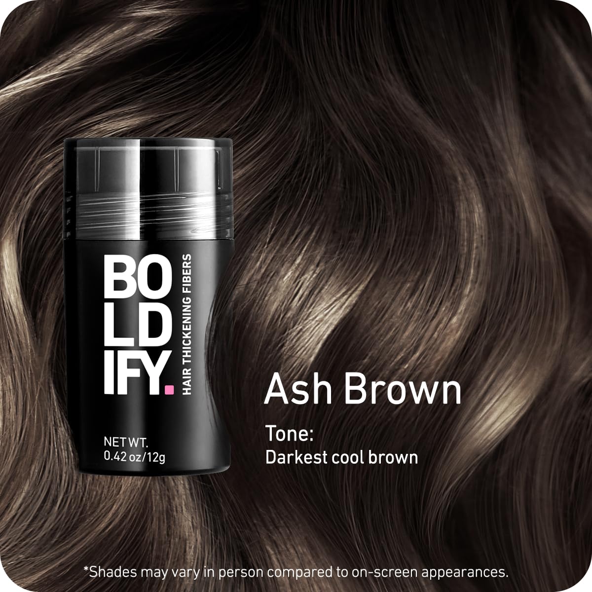 Boldify Hair Fibers close-up texture demonstrates natural color blend for realism