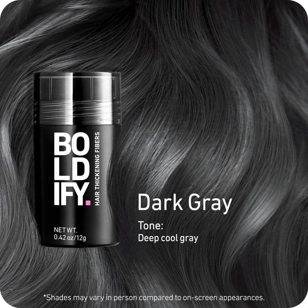 Boldify Hair Fibers crown application demonstrates natural root blend for fuller look.