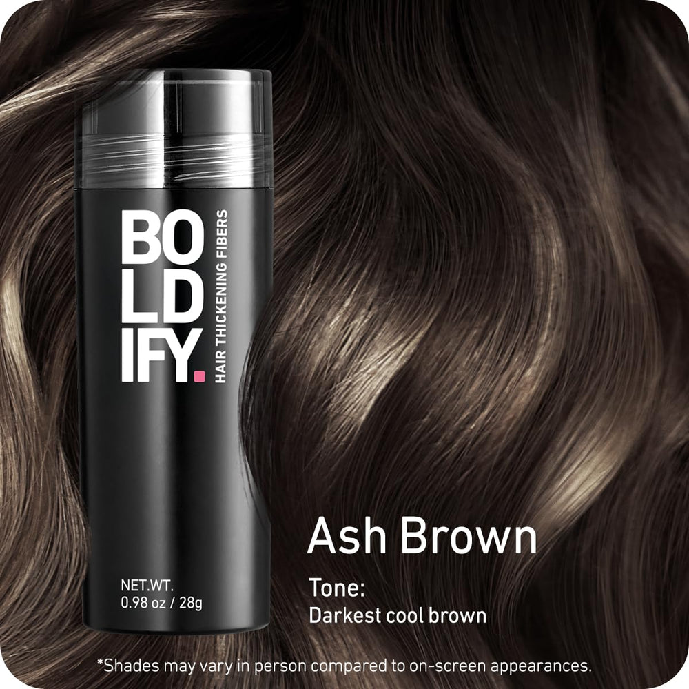 Boldify Hair Fibers partline close-up demonstrates seamless blend and thicker look.