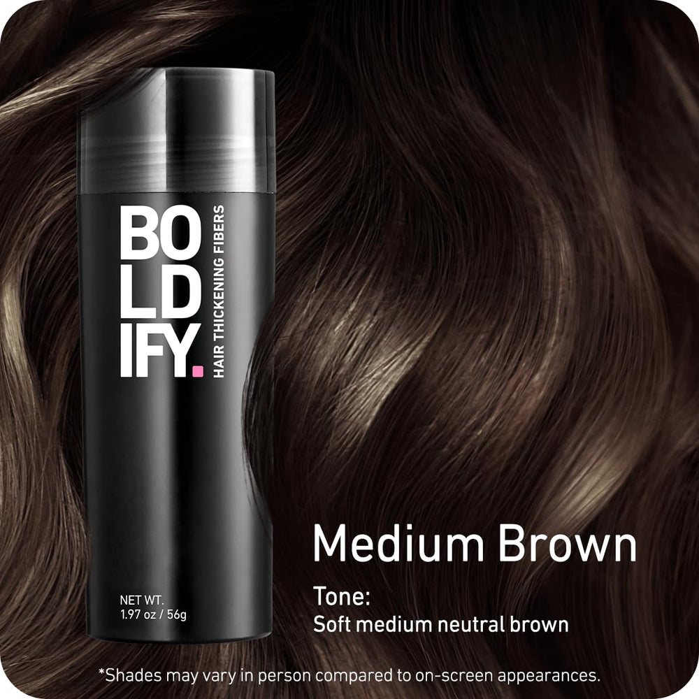 Boldify Hair Fibers partline close-up shows seamless blend for thicker appearance.
