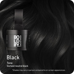 Boldify Hairline Powder applicator brush shows precise, mess-free application.