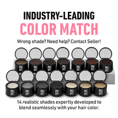 Boldify Hairline Powder application close-up shows smooth, undetectable coverage.