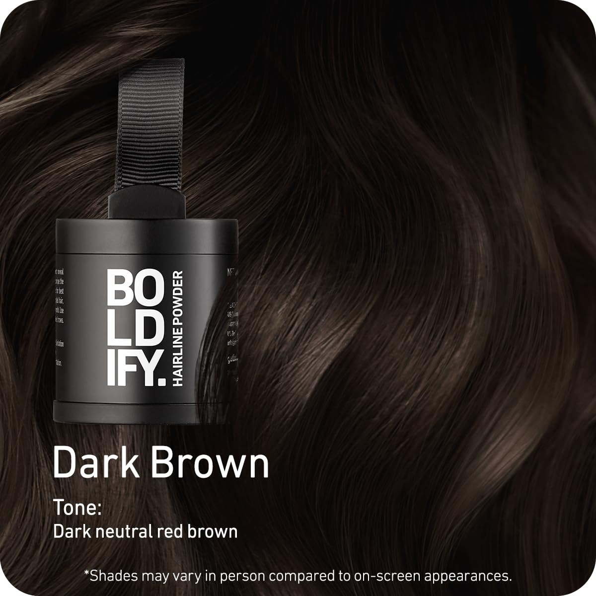 Boldify Hairline Powder applicator-dab provides precise root touch up.