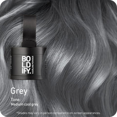BOLDIFY Hairline Powder applicator dab shows precise application for thinning areas.