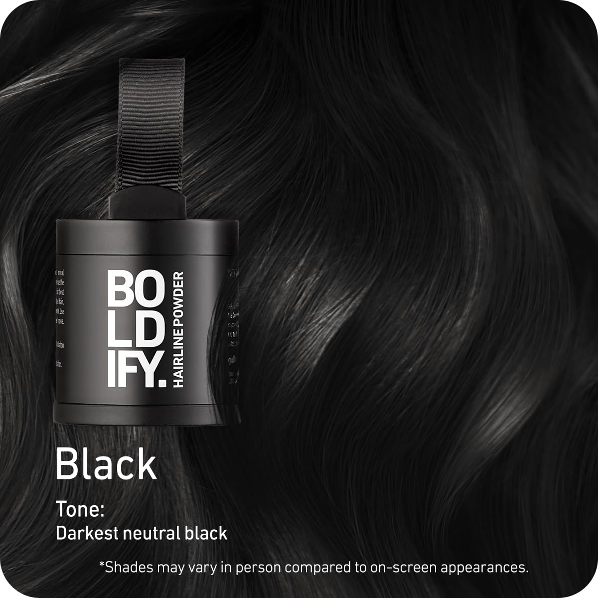 Boldify Hairline Powder applicator dabber demonstrates precise, mess-free color application.