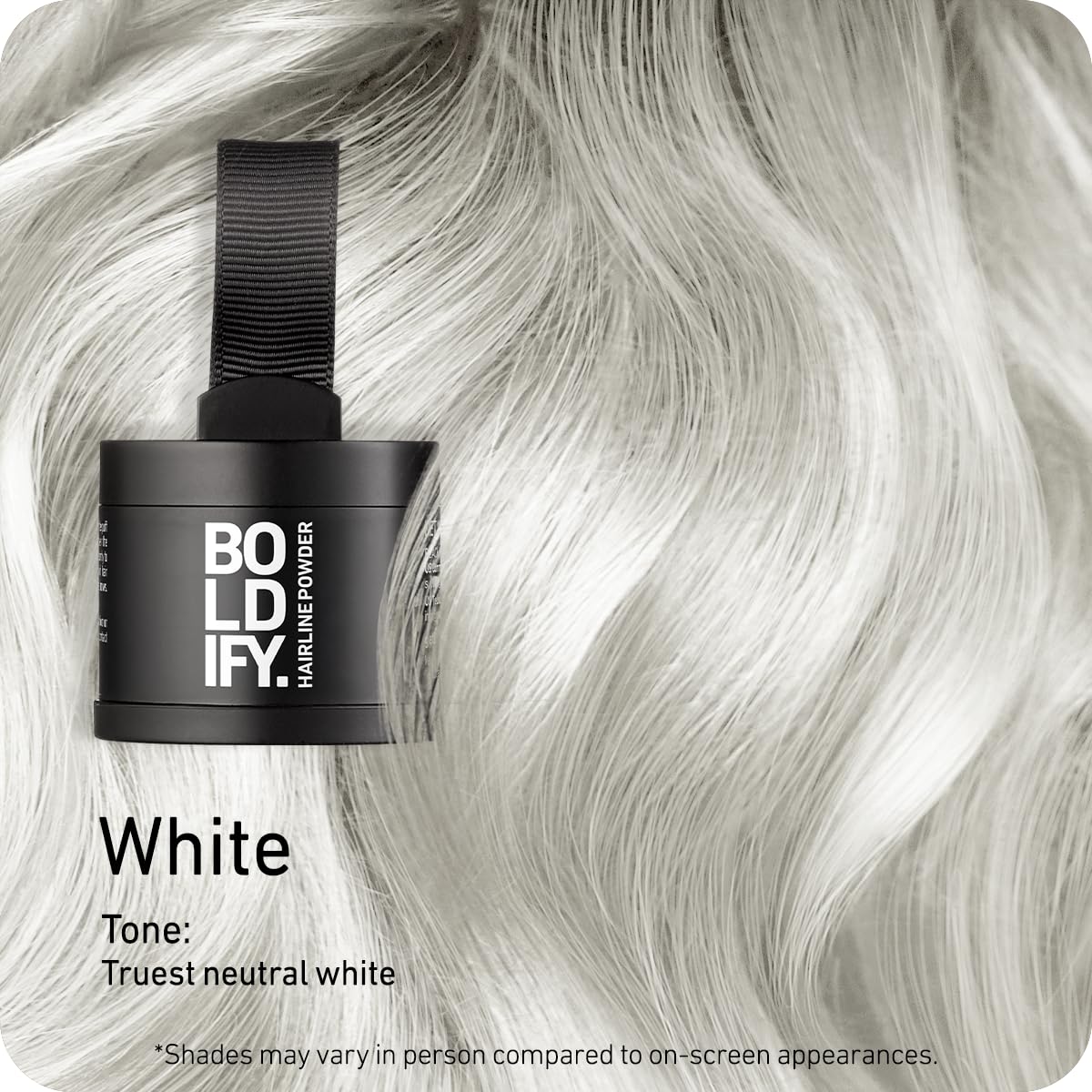 Boldify Hairline Powder applicator dabber enables easy, mess-free application.