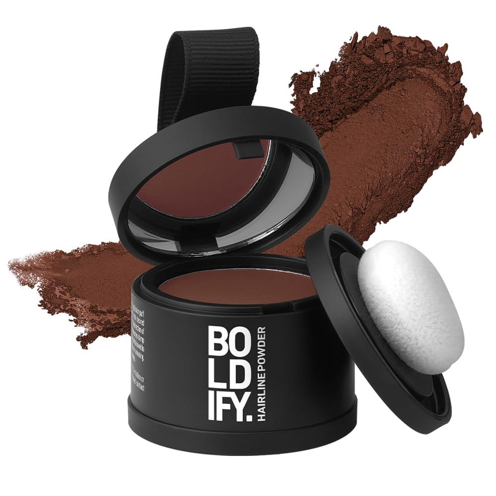 Boldify hairline powder auburn compact shows instant coverage option
