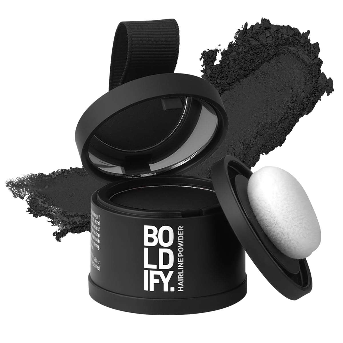Boldify Hairline Powder compact in black delivers 24-hour root touch-up coverage.