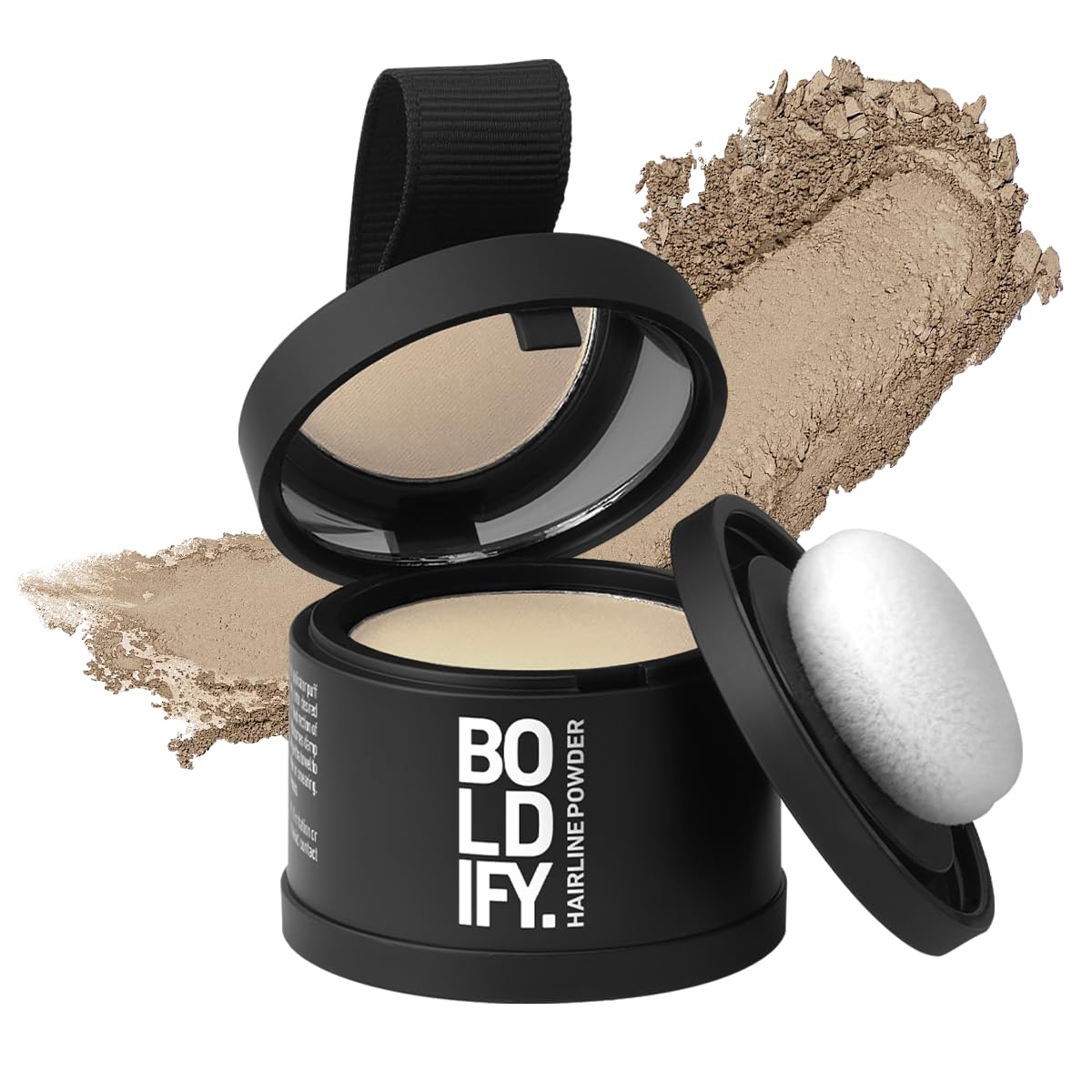 Boldify Hairline Powder compact open shows quick root touch-up for natural coverage