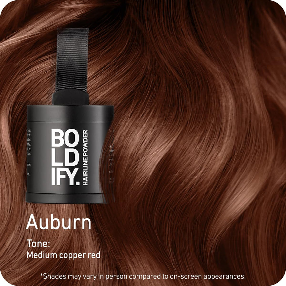 Boldify Hairline Powder compact open reveals mirror and applicator.