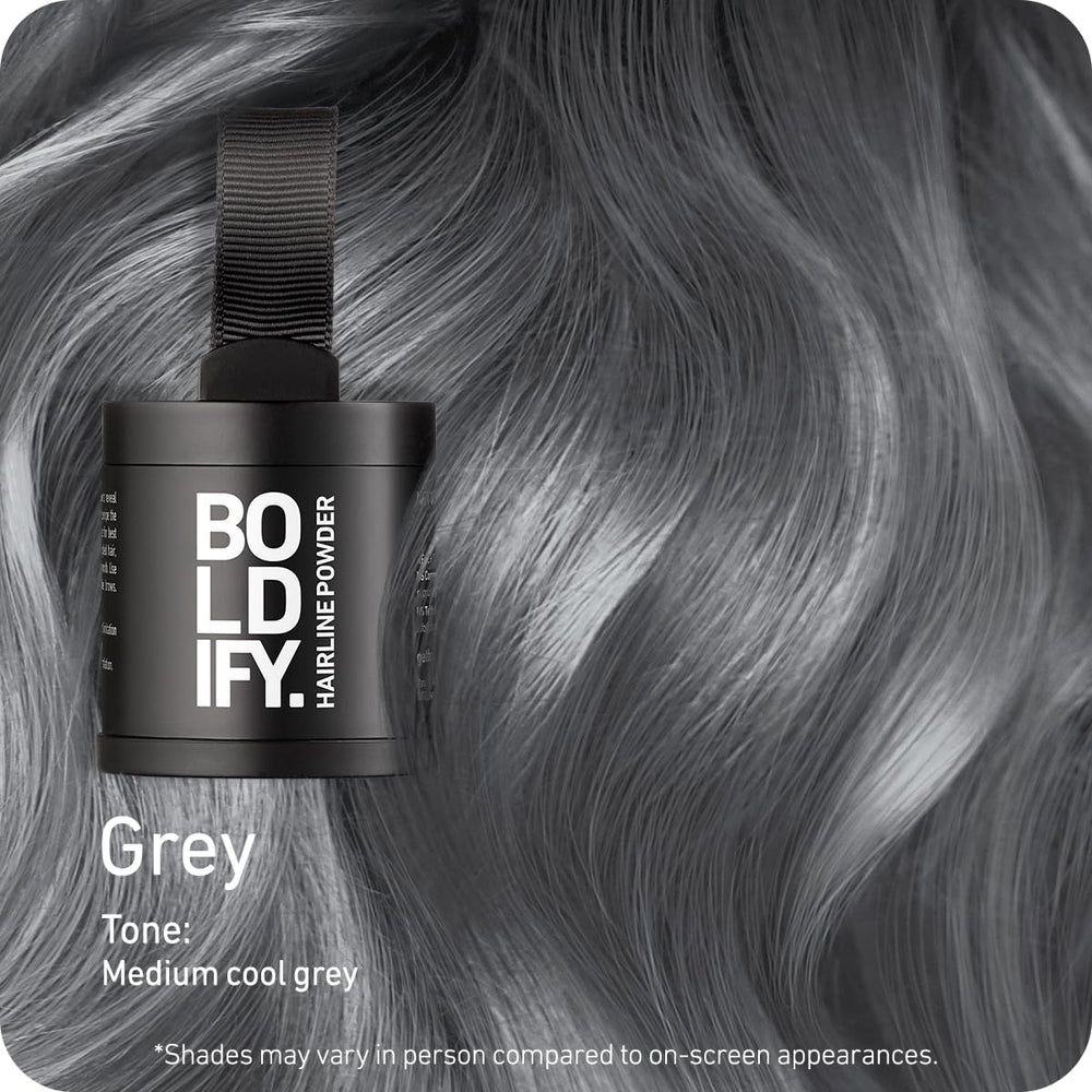 Boldify Hairline Powder compact open reveals precise application for easy touchups.