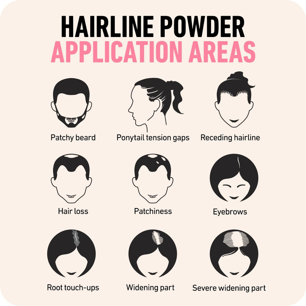 Boldify Hairline Powder Hazel Brown shade display for natural color matching.