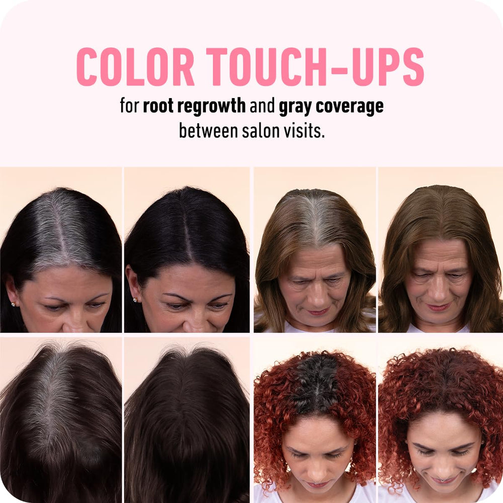 Boldify Hairline Powder applied on hairline for seamless gray-root coverage.