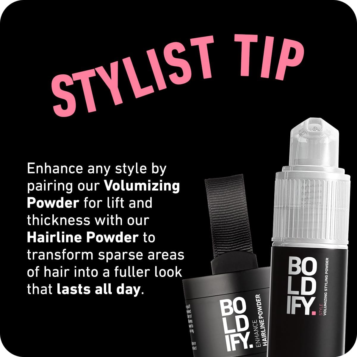 Boldify post-workout refresh powder revives hair between washes