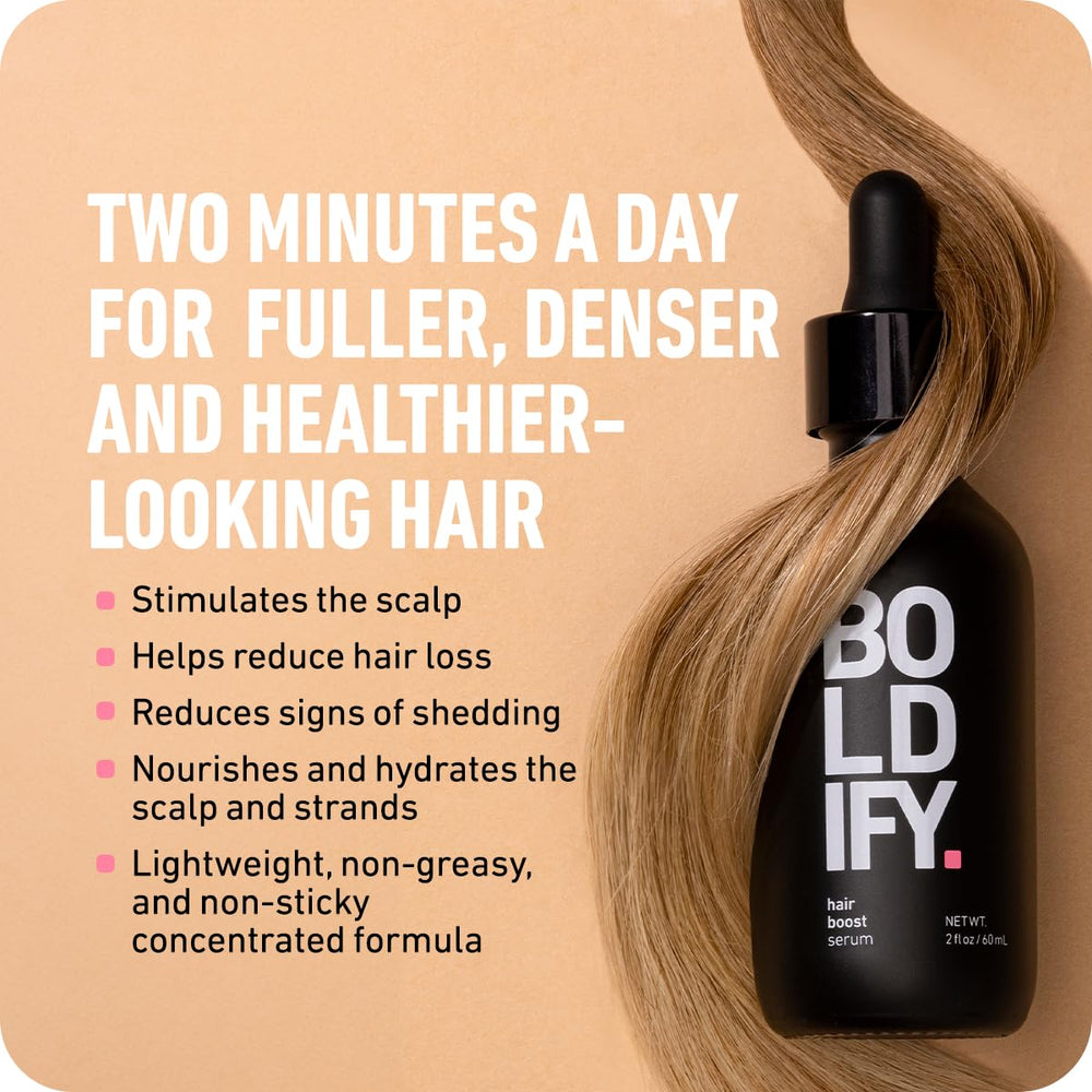 Boldify serum dropper application shows easy daily use for scalp