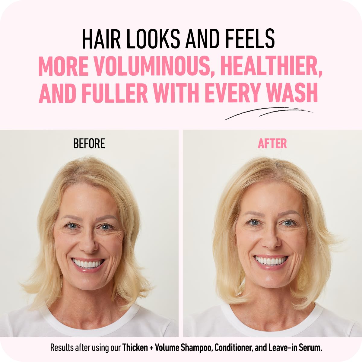 Boldify Thicken Volume Conditioner closeup biotin formula emphasizes nourishing care without weigh-down