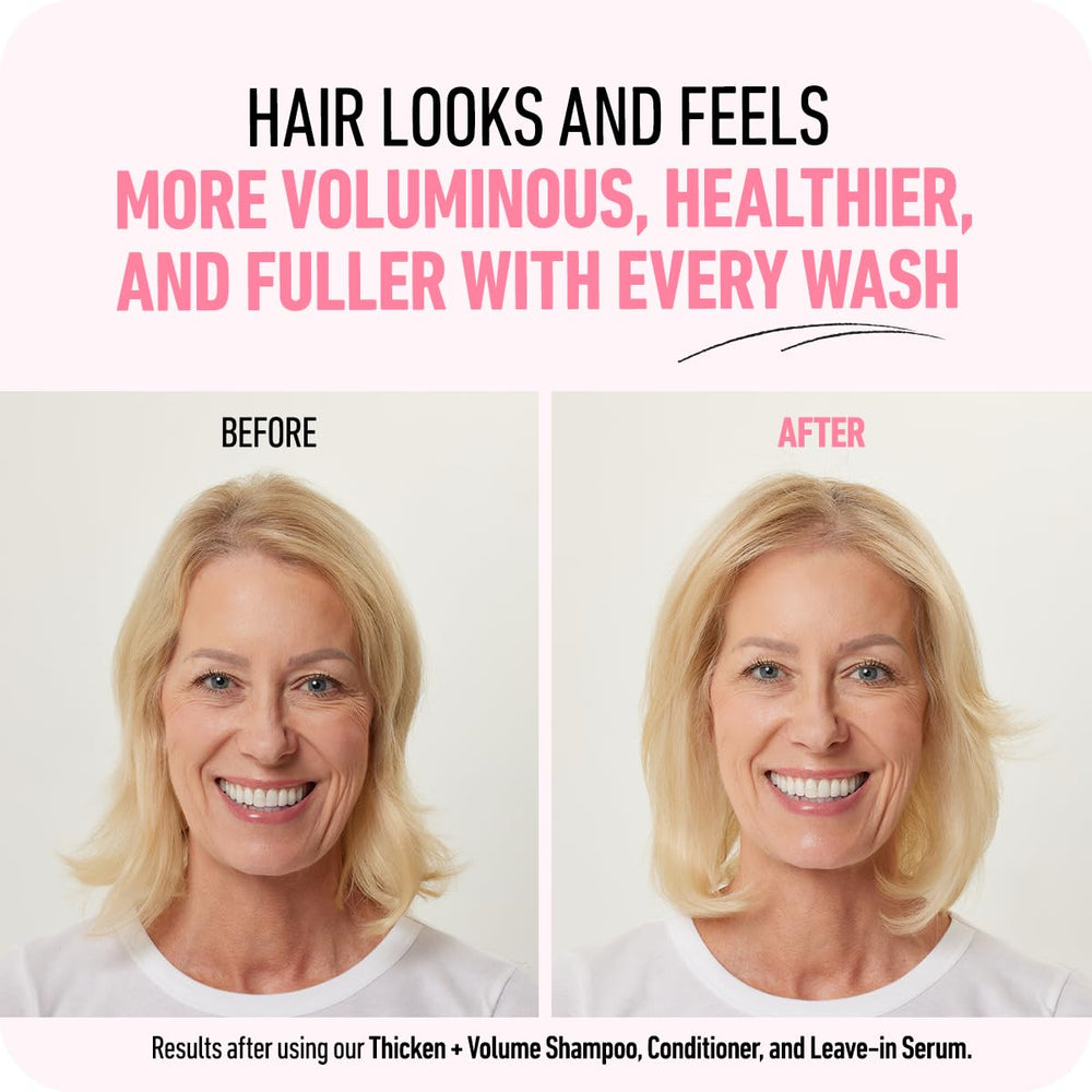 Boldify Thicken Volume Conditioner closeup biotin formula emphasizes nourishing care without weigh-down