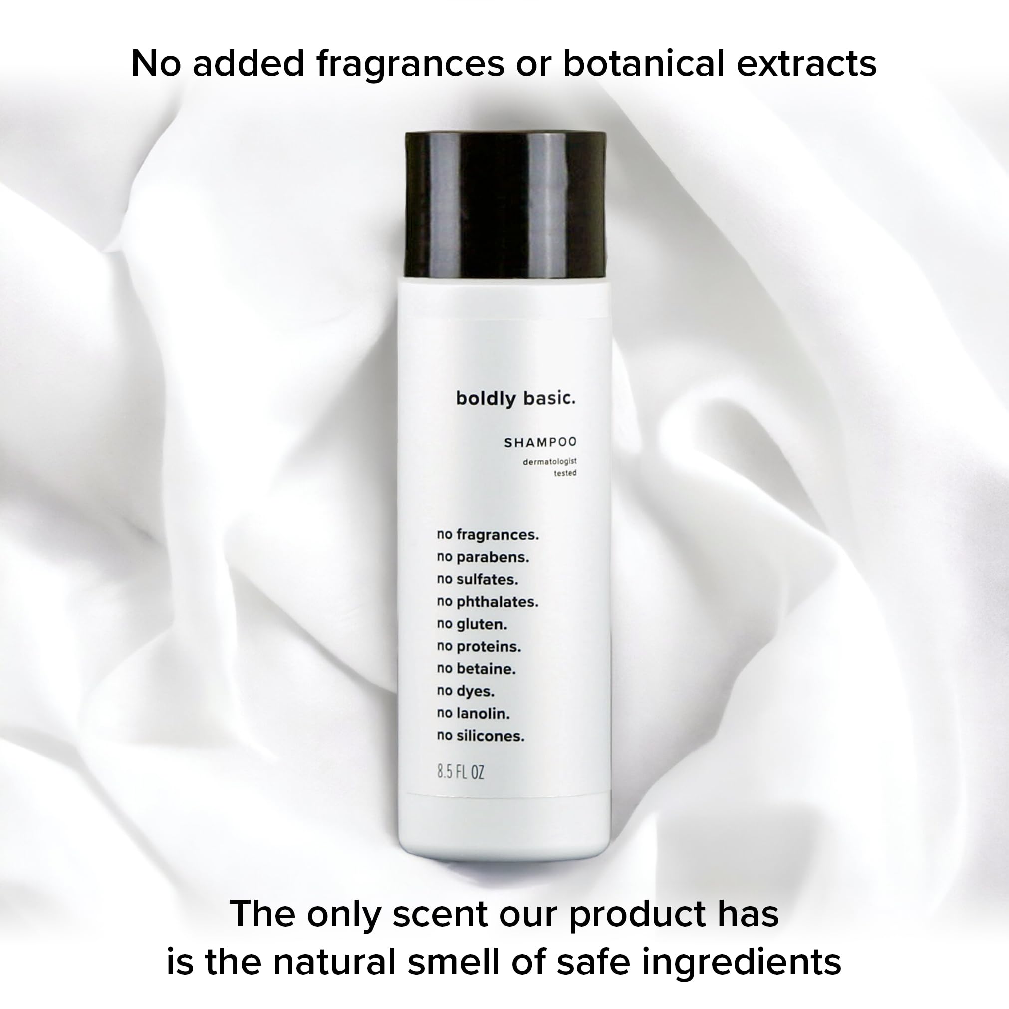 Boldly Basic fragrance-free shampoo family-use scene for daily routine
