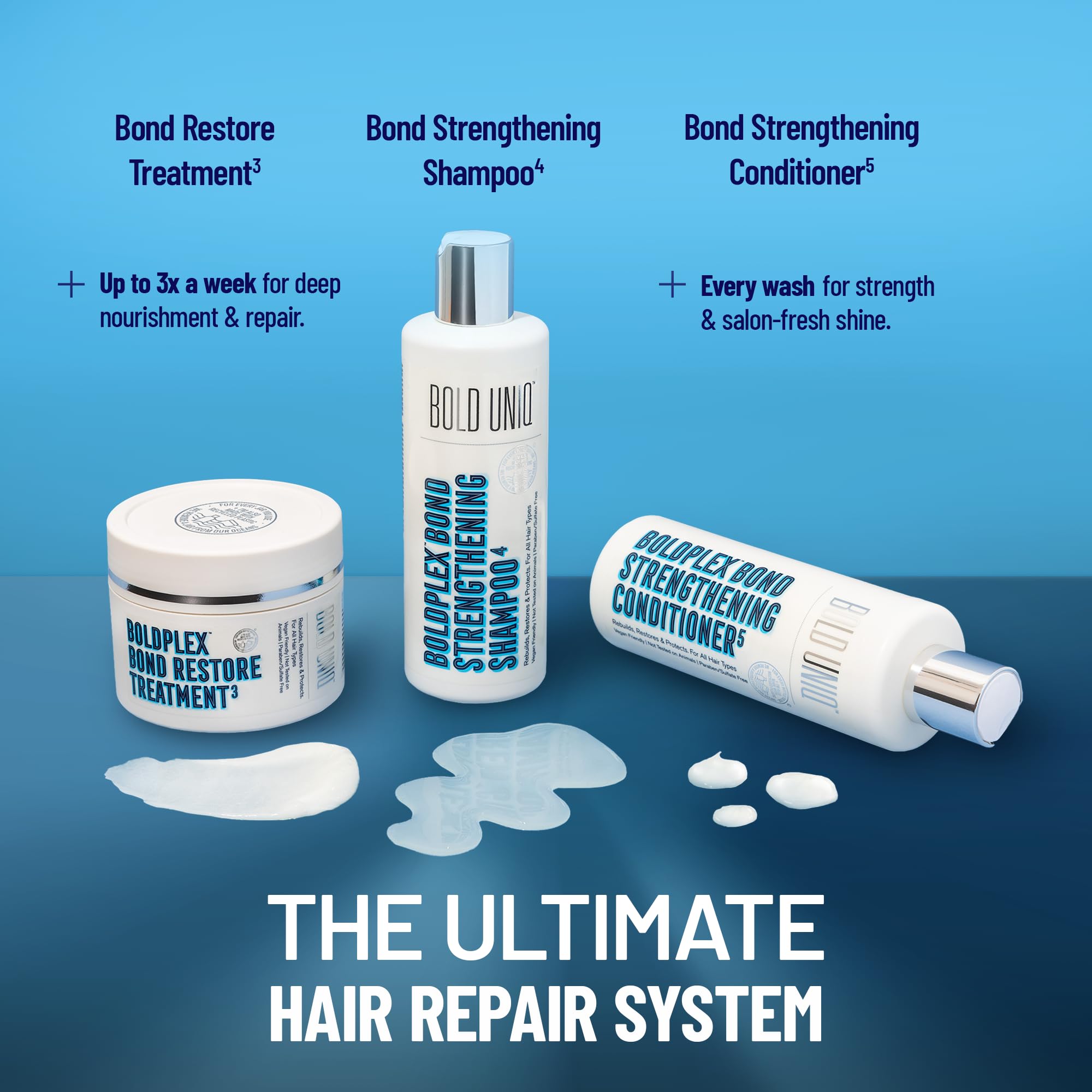 Bold UNIQ BoldPlex mask promotes moisture retention on dry strands.