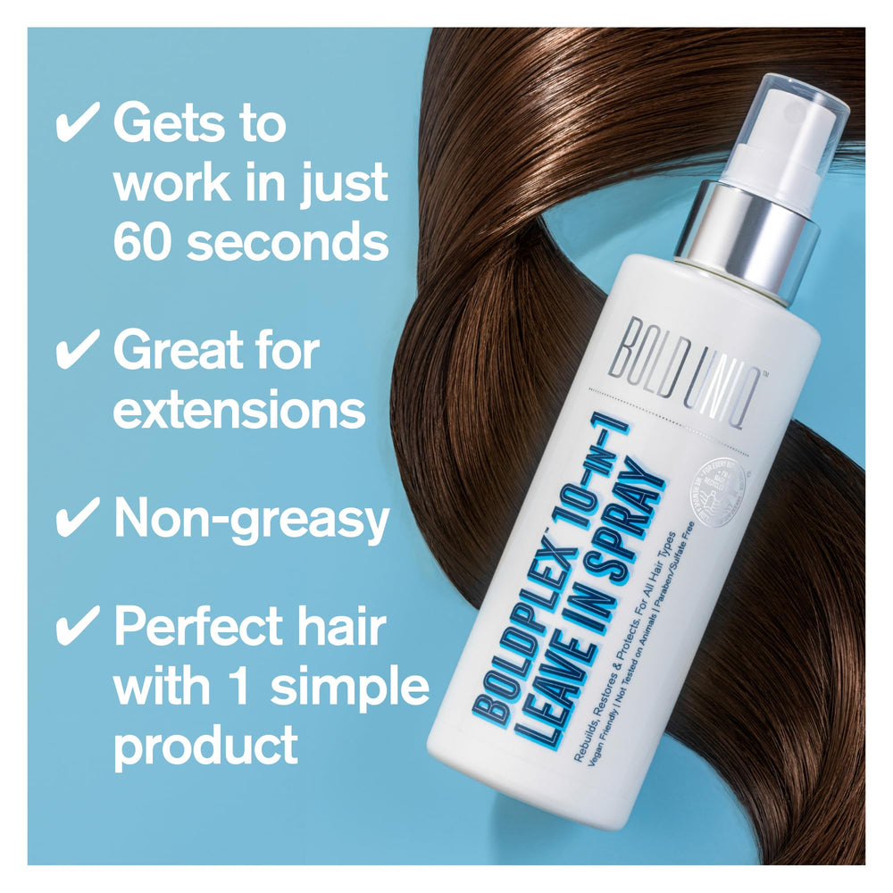 BOLD UNIQ Boldplex lightweight formula applied evenly for effortless detangling.