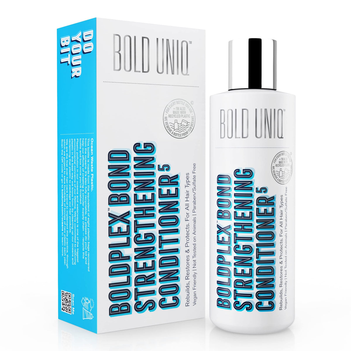 Bold Uniq BoldPlex 5 bottle front showcases hydrating bond-strengthening formula for damaged hair
