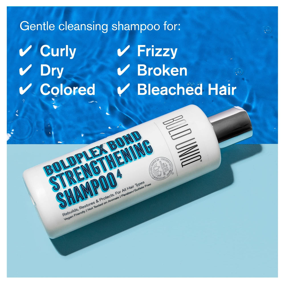 BoldUniq label close-up highlights vegan, cruelty-free, and sulfate-free formula.