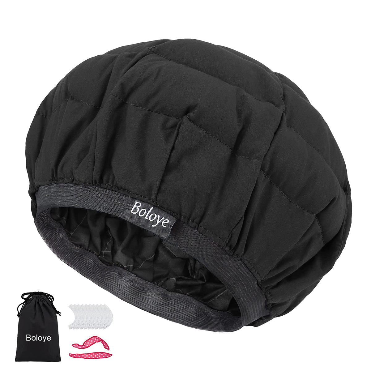 Boloye flaxseed heat cap in microwave-ready state for quick conditioning sessions.